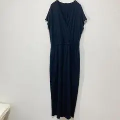ユニクロ【L】ブラック 美シルエット オールインワン サロペット 楽ちん