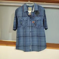 G-STAR RAW チェックシャツ 半袖 ブルー Mのサムネイル
