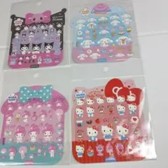 ハロキティ クロミ マイメロ シナモンアシメロステッカー4枚セット