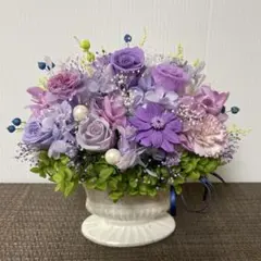 プリザーブドフラワー仏花 お供えの花 花器付一基 クチナシ お盆 法要