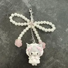 サンリオシークレットストラップ ホワイトフリルデザインクロミ