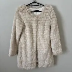 rienda ピンクベージュ　フェイクファー コート　ジャケット