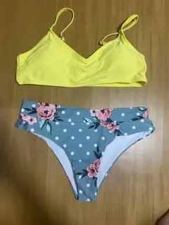 黄色　SHEIN 水着 ビキニセット S ネオンカラー　イエロー