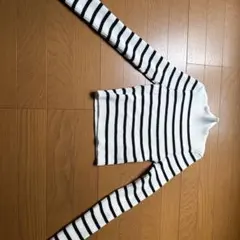 SHEIN ボーダー柄 ハイネック 長袖ニット