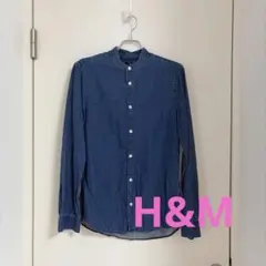 H&M デニムシャツ バンドカラー ブルーのサムネイル