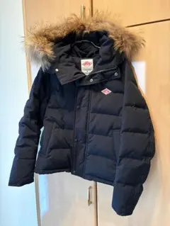 ダントン　ネイビー ダウンジャケット フード付き　38サイズ