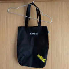《新品未使用》crocs 黒 トートバッグ イラスト付き