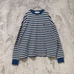 U.S. POLO ASSN.♡長袖 ボーダーカットソー コットン ネイビー M