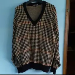 DAKS　レトロ　ニットセーター　千鳥格子のサムネイル