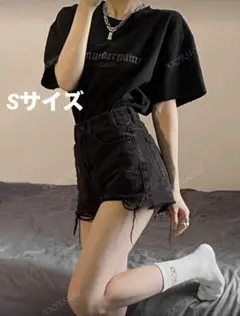 SHEIN ハイウエスト ショートパンツ デニムパンツ ダメージ