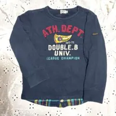 DOUBLE.B 長袖カットソー 100cm ネイビー　日本製