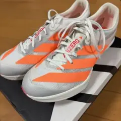 ADIZERO スパイクシューズ ホワイト/オレンジ 25.0cm - メルカリ