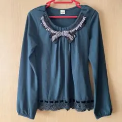 森ガール　フェアリーグランジ　アクシーズファム　グリーン　リボン　レース　長袖