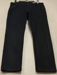 ドルチェ＆ガッバーナ 16CLASSIC ロゴ本革 デニムパンツ ブラック52 