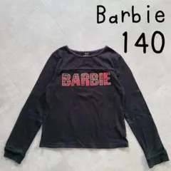 Barbie バービー 140 女の子 長袖カットソー ロンT 黒