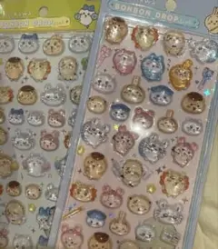 ボンボンドロップシール ちいかわ みんな ポーズ ニコニコ