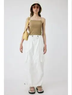 MOUSSY マウジー スカート マキシスカート ホワイト カーゴロングスカートのサムネイル
