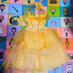 カチューシャ付 ディズニー ベル ドレス 美女と野獣 5.6歳 ディズニーストア