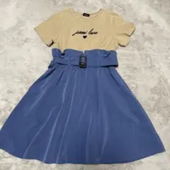 jenni love 半袖ワンピース ベージュ・青