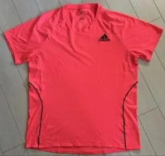 メンズ　adidas アディダス　Tシャツ　ピンク　Lサイズ