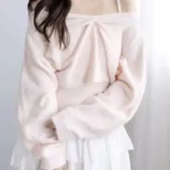 clear 2wayリボンピンク ニット 長袖 FREE 春服