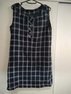 冬用Lサイズチェック柄スリーブレスワンピース