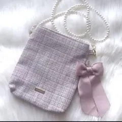 【新品】ツイードリボンショルダーバッグ