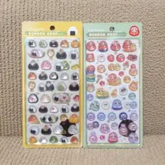 ボンボンドロップシール　和柄2種　だるま　おにぎり