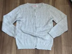 メゾピアノグレー レース編み カーディガン