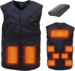 [rafuteru] 電熱ベスト 前後9箇所発熱 ヒーターベスト ダウン