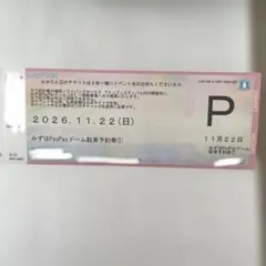 みずほPayPayドーム無料駐車券　11月22日