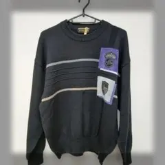 値下げNo.55 MUNSINGWEAR ブラックニットセーター Mサイズのサムネイル