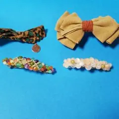 ヘアーアクセサリーバレッタ4点セット