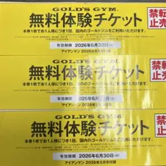 GOLD'S GYM 無料体験チケット ３枚セットのサムネイル