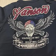 Vanson スカル刺繍 メンズTシャツ　　　　サイズＬのサムネイル