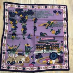 沖縄　首里城　紅型模様　ハンカチ