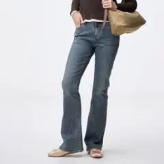 スリムフレアジーンズ+EC(丈長め84.0cm) 65BLUE／M 裾上げなし