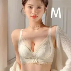楽ブラ 楽盛り 脇高下着2916アイボリーM ノンワイヤーブラショーツセット