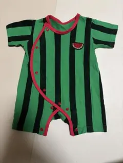 スイカ柄ロンパース　60〜70㎝　綿100%