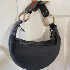 お*K様 GUCCI 美品　ラウンドバッグ　バンブー金具