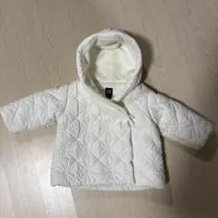 ホワイト キルティング アウター フード付き