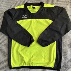 Mizuno ピステ・ウィンドブレーカー 150 黒/蛍光イエロー