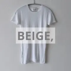 ベイジ コットン ニット Tシャツ シアー カットソーのサムネイル