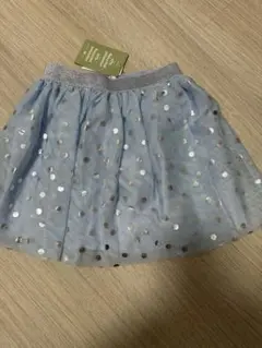 水色ドット柄スカート 120cm