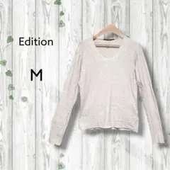 エディション　Edition　Vネックカットソー　　Vネック　コットン　ベージュのサムネイル