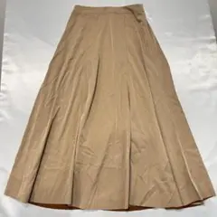 【美品】リバーシブル ベージュ ブラウンフレアスカート ロング