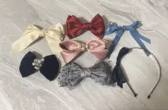 リボンヘアアクセサリー 6個セット