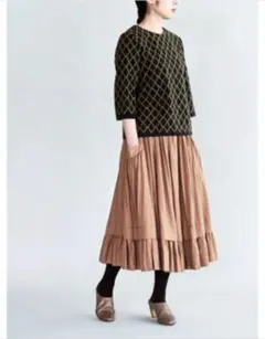 美品　レア✨ミナペルホネン 巻きスカート ロング minä perhonen tambourine スカート - minä perhonen