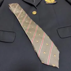 制服用ネクタイ ストライプ【BODY LINE】エンブレム　グレー　ストライプ