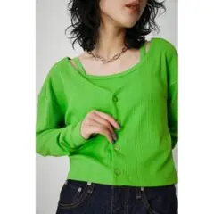 AZUL by moussy ENSEMBLE CUT RIB CARDIGAN